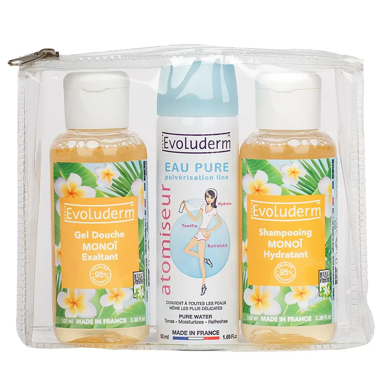 Set Gel de dus 100ml + Spray apa pura 50ml + Sampon 100ml, Evoluderm — preț și oferte