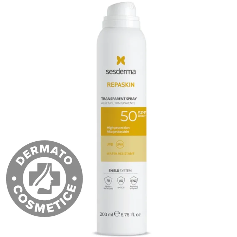 Spray transparent pentru corp cu protectie solara SPF50, 200ml, Sesderma — preț și oferte