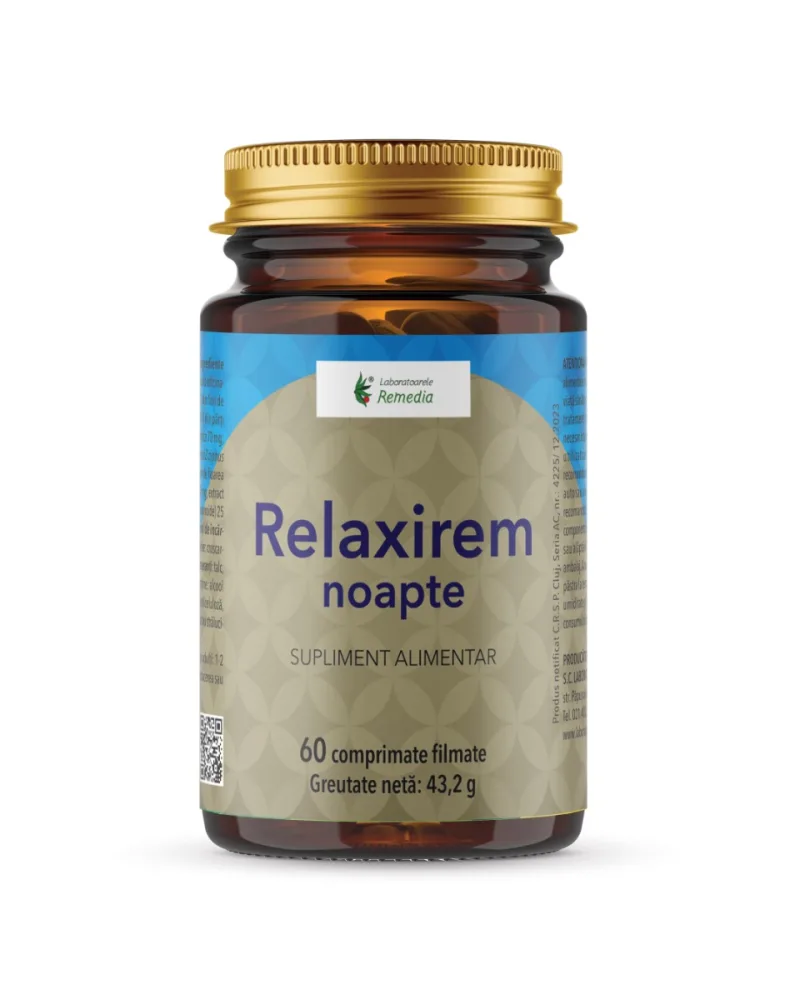 Relaxirem noapte, 60 comprimate filmate, Laboratoarele Remedia — preț și oferte