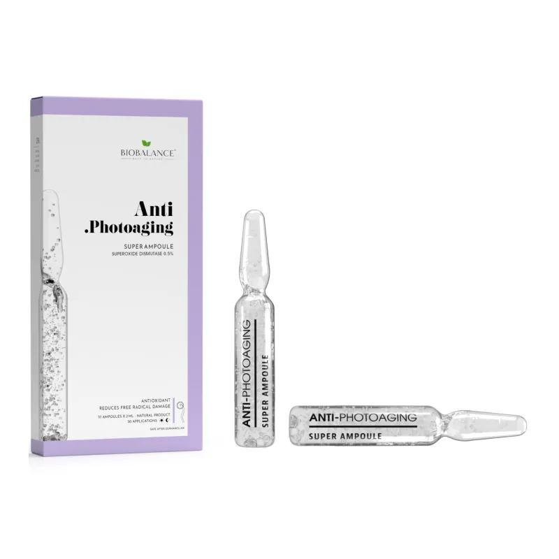 Fiole concentrate antioxidante, cu superoxid dismutaza 0.5%, Anti-Photoaging, 10*2 ml, Bio Balance — preț și oferte