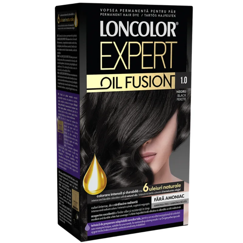 Vopsea de par permanenta Expert Oil Fusion Nr. 1.0, 115ml, Loncolor — preț și oferte