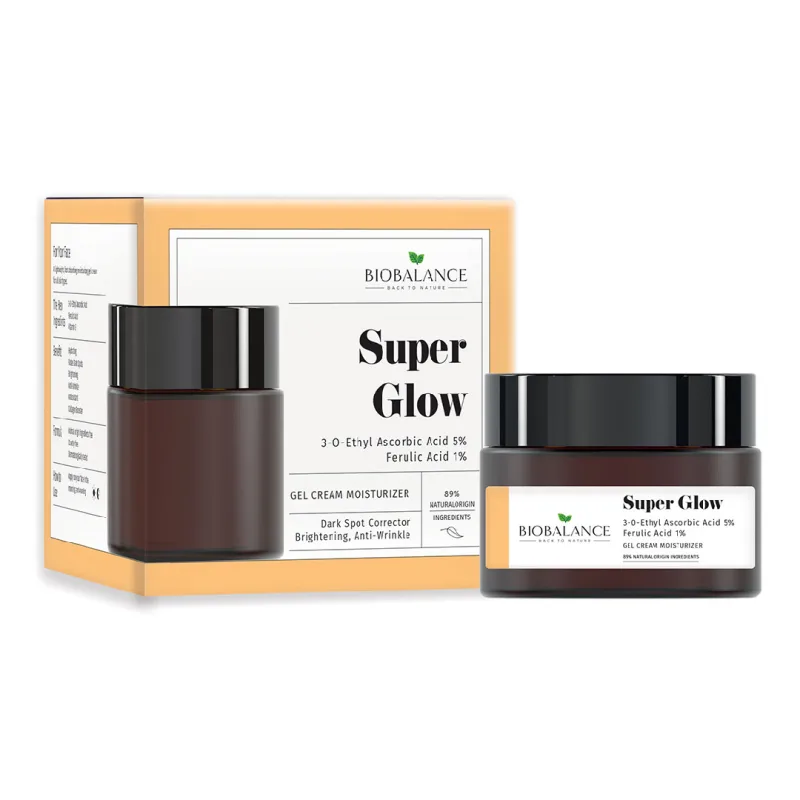 Crema-gel iluminatoare cu Acid Ascorbic 5% + Acid Ferulic 1%, antirid, Super Glow, 50 ml, Bio Balance — preț și oferte