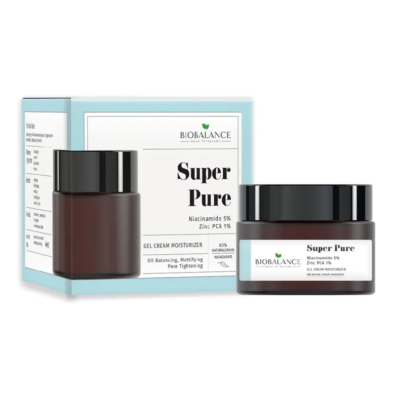 Gel crema hidratant cu niacinamide 5% + zinc PCA 1% Super Pure, 50 ml, Bio Balance — preț și oferte