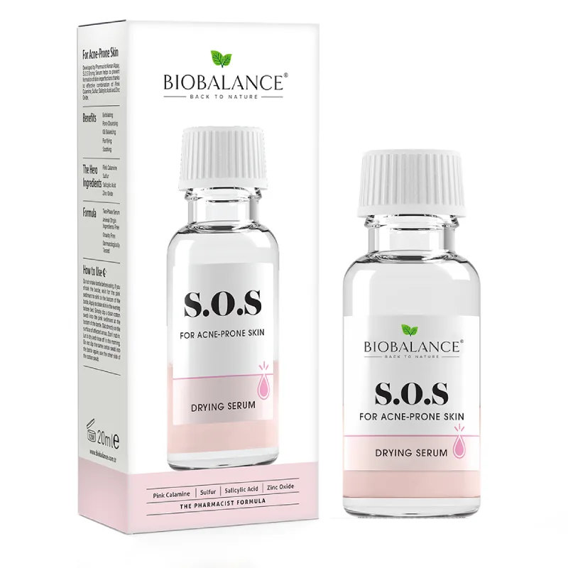 Ser pentru uscarea acneei S.O.S. Drying Serum, 20 ml, Bio Balance — preț și oferte