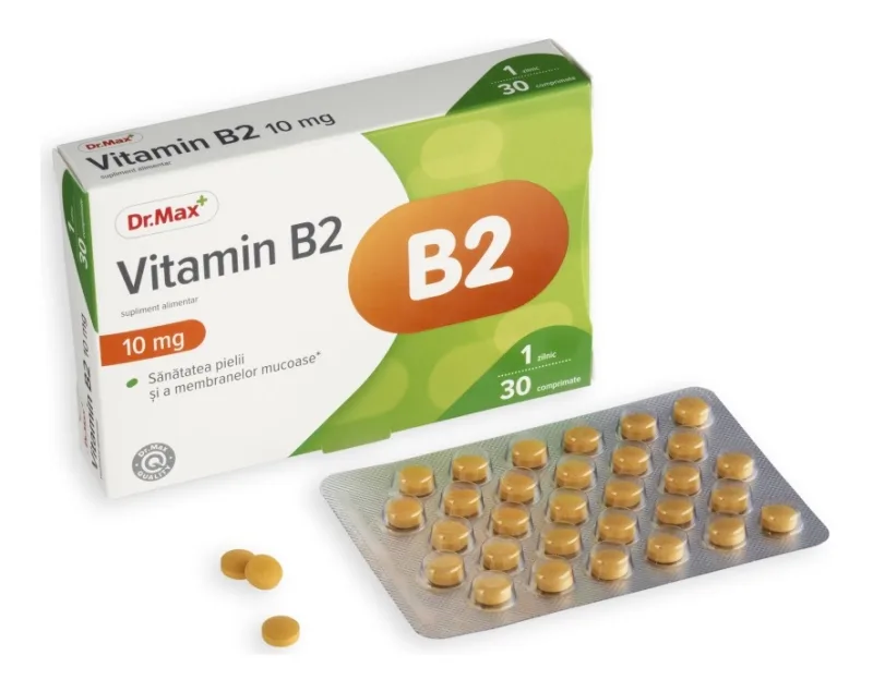 Vitamina B2 10mg, 30 comprimate filmate Dr.Max — preț și oferte