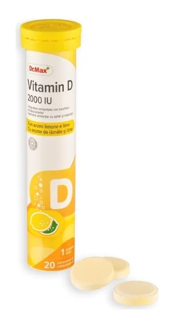 Dr. Max Vitamina D 2000IU, 20 comprimate efervescente — preț și oferte