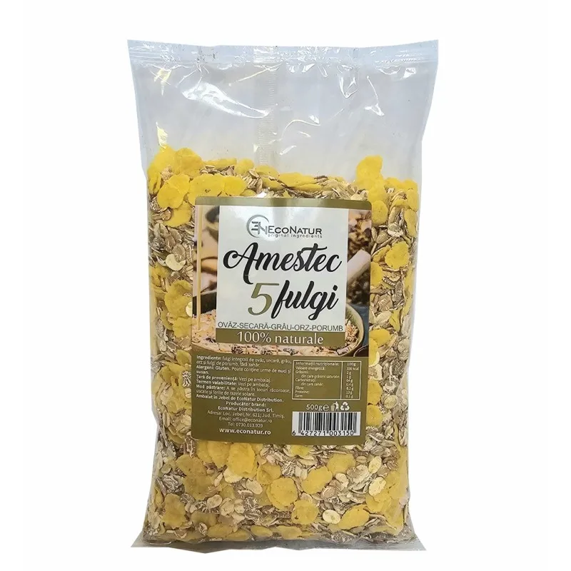 Amestec 5 fulgi, 500g, EcoNatur — preț și oferte