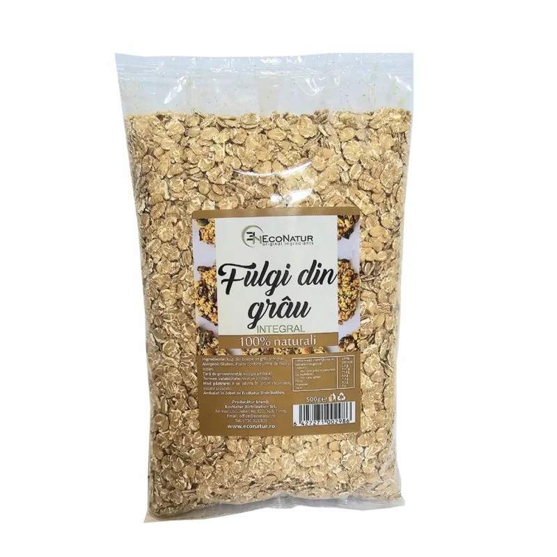 Fulgi din grau integral, 500g, EcoNatur — preț și oferte