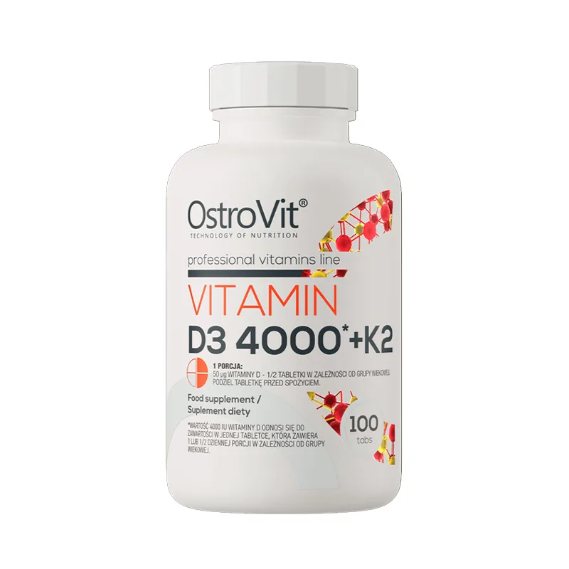 Vitamina D3 4000UI + K2, 100 tablete, OstroVit — preț și oferte