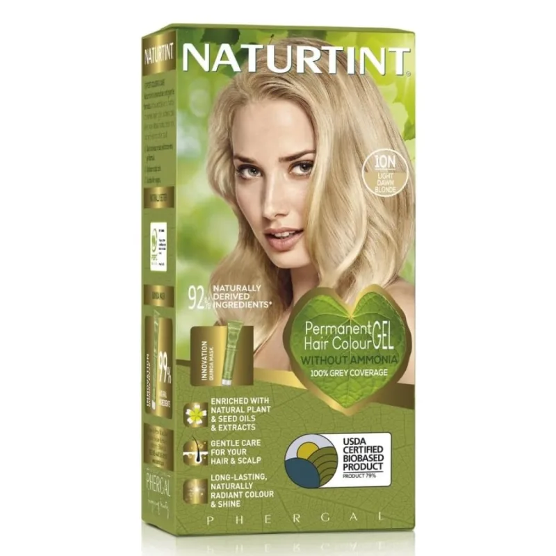 Vopsea de par permanenta 10N Light Dawn Blonde, 170 ml, Naturtint — preț și oferte