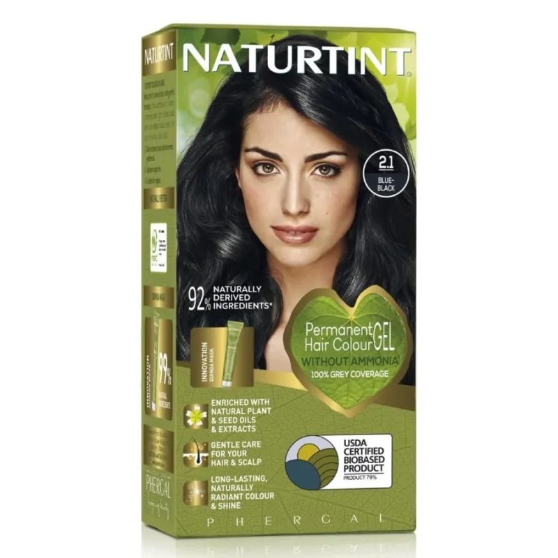 Vopsea de par permanenta 2.1 Blue- Black, 170 ml, Naturtint — preț și oferte