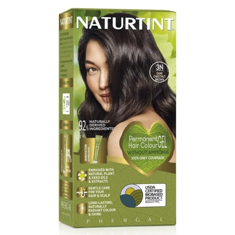 Vopsea de par permanenta 3N Dark Chestnut Brown, 170 ml, Naturtint — preț și oferte