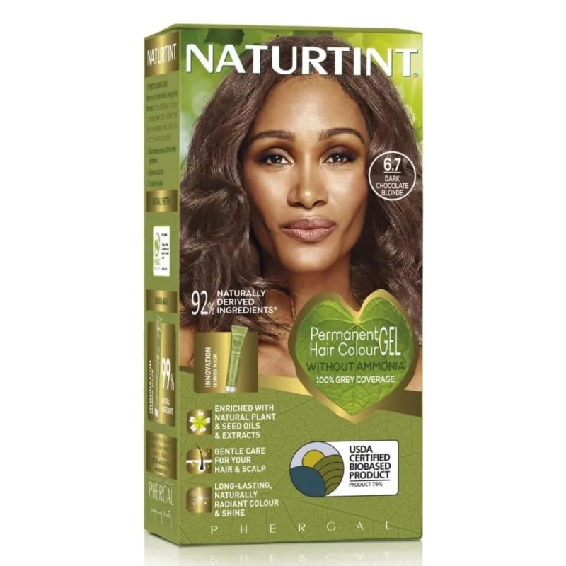 Vopsea de par permanenta 6.7 Dark Chocolate Blonde, 170 ml, Naturtint — preț și oferte