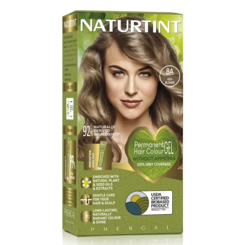Vopsea de par permanenta 8A Ash Blonde, 170 ml, Naturtint — preț și oferte