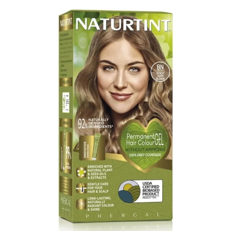 Vopsea de par permanenta 8N Wheat Germ Blonde, 170 ml, Naturtint — preț și oferte