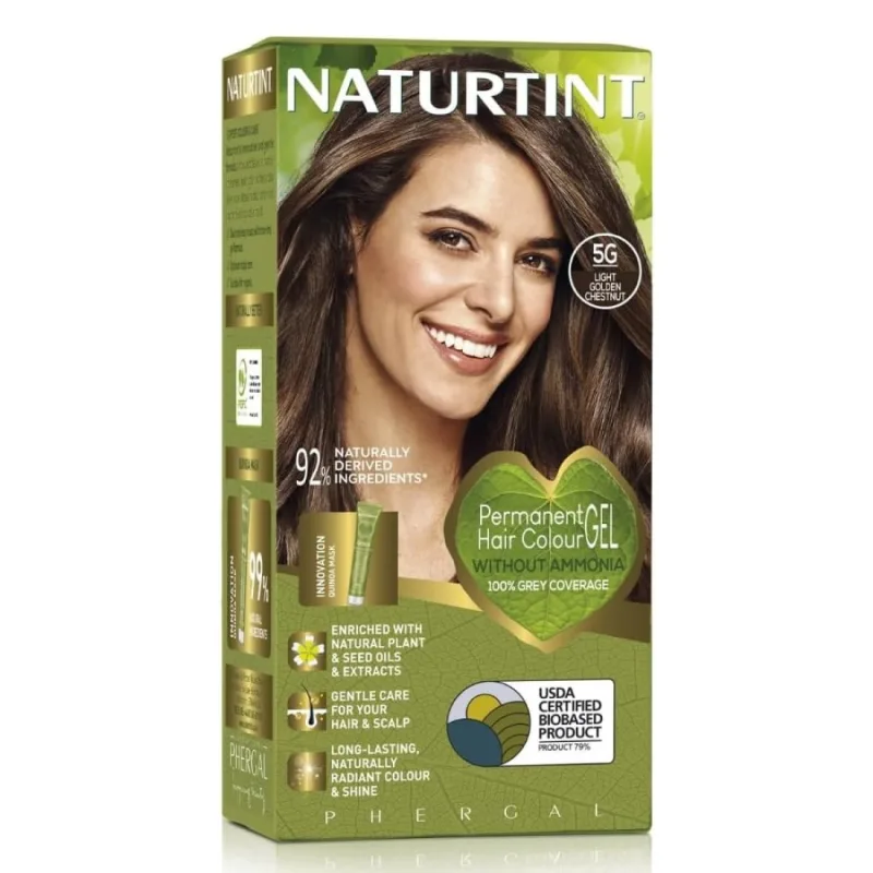 Vopsea de par permanenta 5G Light Golden Chestnut, 170 ml, Naturtint — preț și oferte