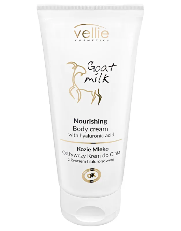 Crema de corp hranitoare cu Acid Hialuronic Goat Milk, 200ml, Vellie — preț și oferte