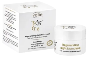 Crema regeneranta de noapte cu Acid Hialuronic Goat Milk, 50ml, Vellie