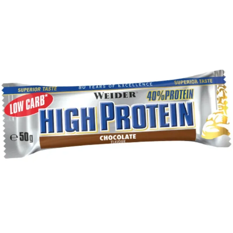 Baton proteic cu aroma de ciocolata High Protein 40%, 50g, Weider — preț și oferte