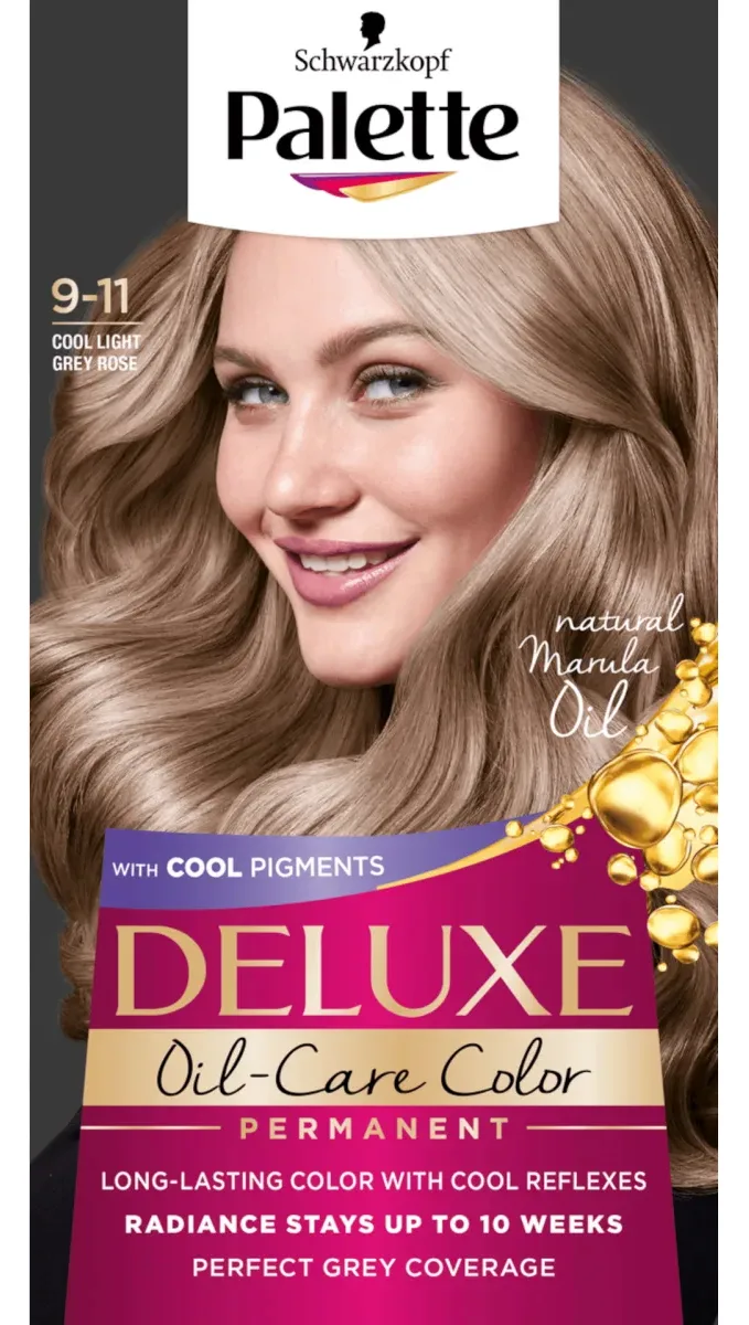 Vopsea de par permanenta 9-11 Argintiu Rose Deschis Rece Deluxe, 135ml, Palette — preț și oferte