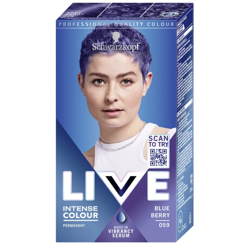 Vopsea de par permanenta 059 Blueberry, 142.5ml, Live — preț și oferte