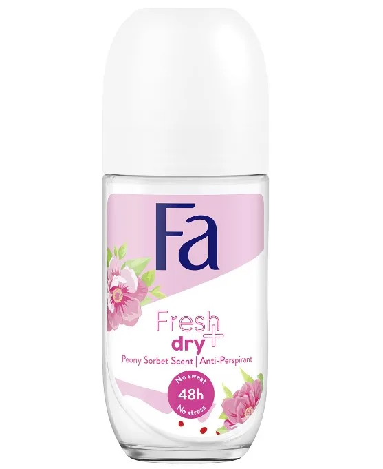 Deodorant roll-on anti-perspirant cu parfum de bujori Fresh & Dry, 50ml, Fa — preț și oferte
