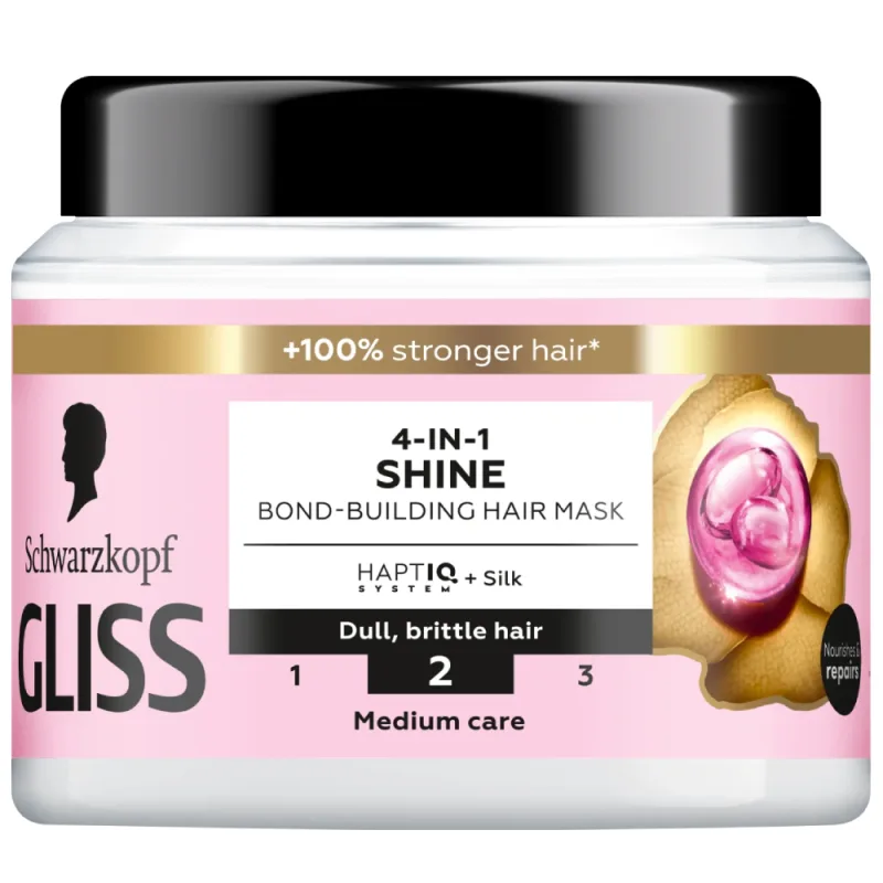 Masca de par pentru stralucire 4 in 1 Shine, 400ml, Gliss — preț și oferte