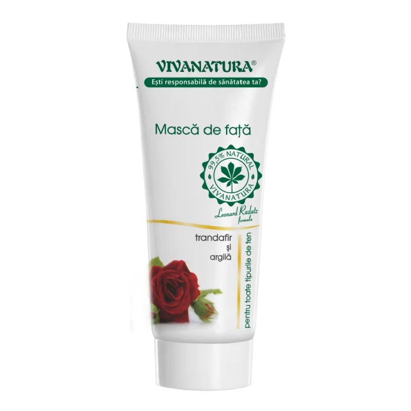 Masca de fata cu trandafir si argila activa, 75 ml, Vivanatura — preț și oferte