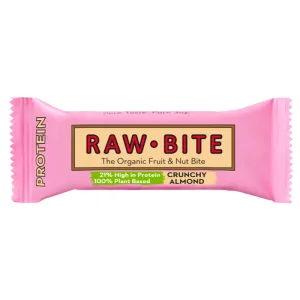 Baton fara gluten si fara zahar cu migdale crocante Organic Crunchy Almond, 45g, Raw Bite