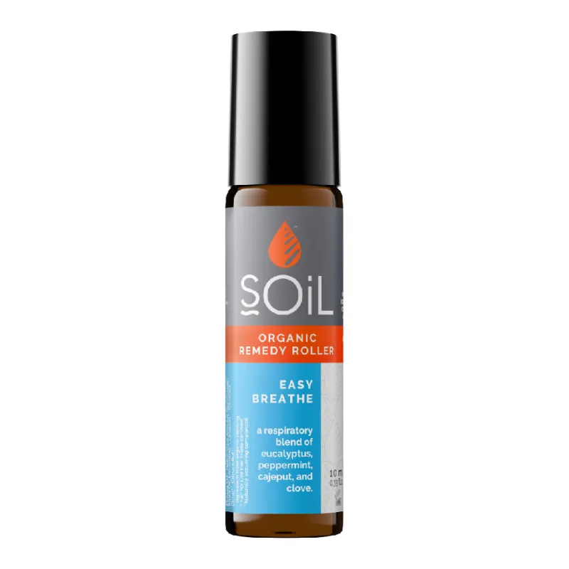 Roll-on cu uleiuri esentiale pure organice Ecocert respiratie usoara Breathe, 10ml, Soil — preț și oferte