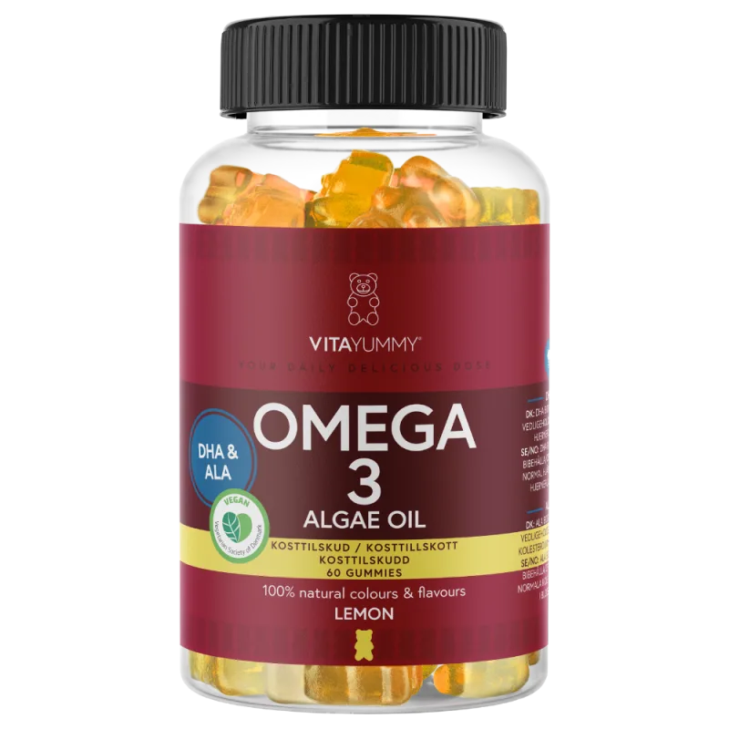 Omega 3 ursuleti gumati vegani cu aroma de lamaie, 60 jeluri, Vitayummy — preț și oferte