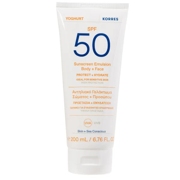 Emulsie cu protectie solara pentru fata si corp SPF50 Yoghurt, 200ml, Korres — preț și oferte