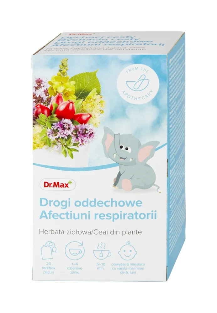 Dr. Max Ceai afectiuni respiratorii pentru copii, 20 plicuri — preț și oferte