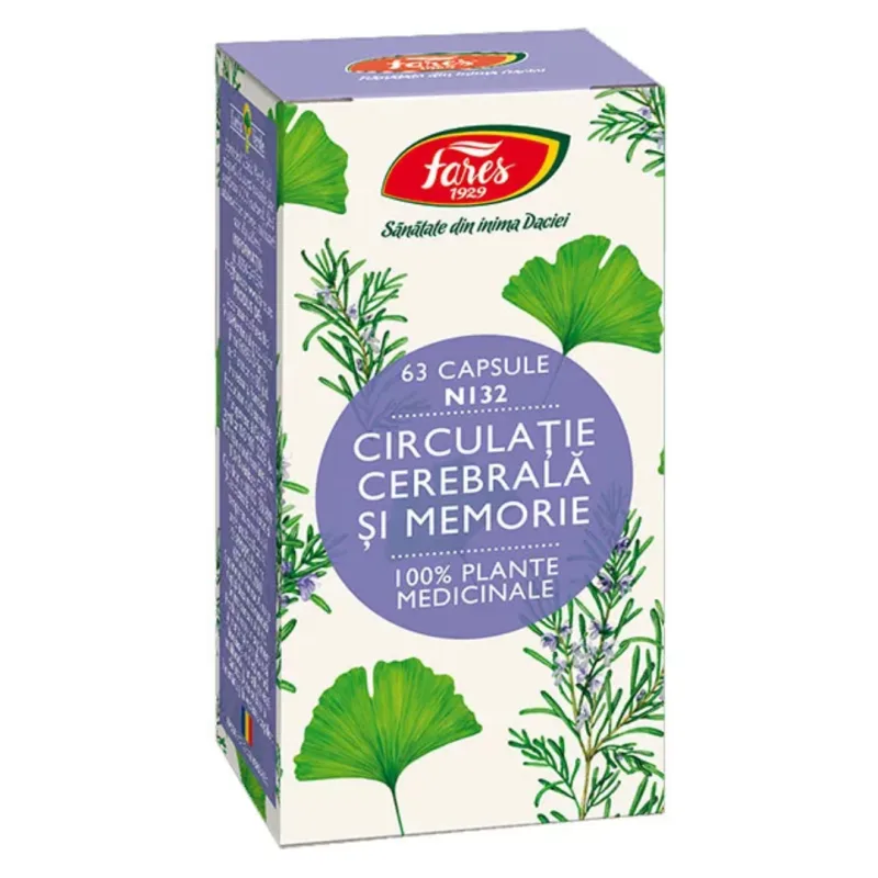 Circulație cerebrală și memorie, 63 capsule, Fares — preț și oferte