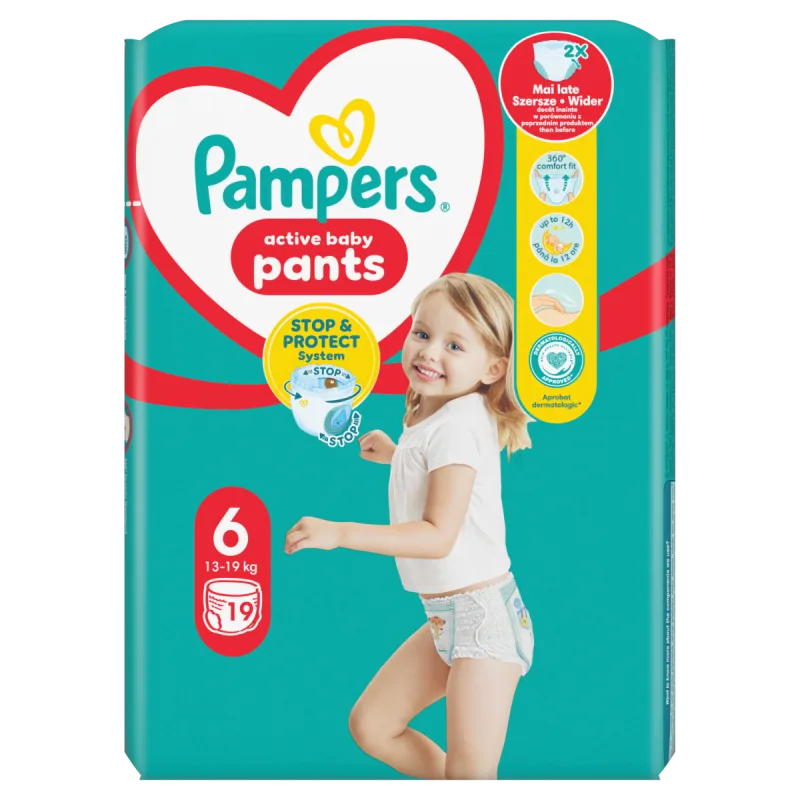 Scutece-chilotel Pants Carry Pack Extra large, Marimea 6 pentru 13 - 19kg, 19 bucati, Pampers — preț și oferte