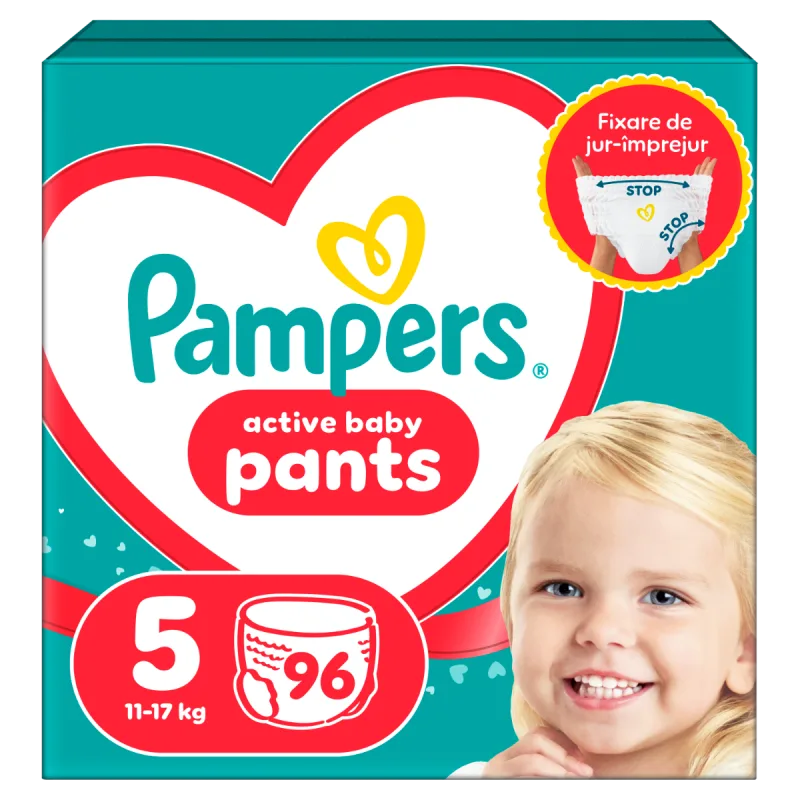 Scutece Pants Stop&Protect Nr. 5 pentru 11-17 kg, 96 bucati, Pampers — preț și oferte