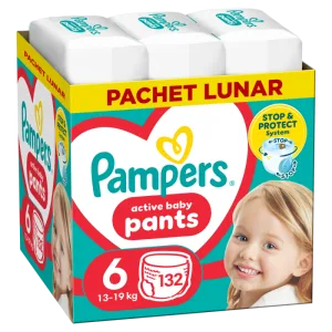 Scutece Active Baby Pants Nr.6 pentru 13-19 kg, 132 bucati, Pampers