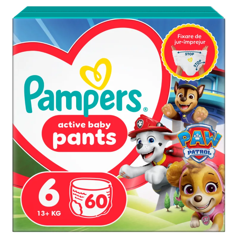 Scutece Pants Patrula Catelusilor Nr. 6 pentru 14 -19kg, 60 bucati, Pampers — preț și oferte