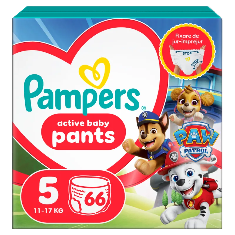 Scutece Pants Patrula Catelusilor Nr.5 pentru 12 - 17 kg, 66 bucati, Pampers — preț și oferte