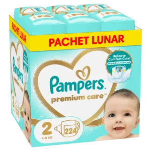 Scutece Premium Care XXL Marimea 2 pentru 4-8kg, 224 bucati, Pampers