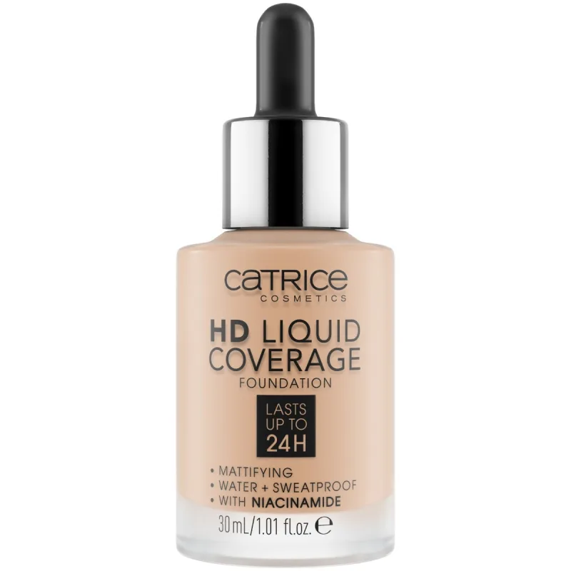 Fond de ten HD Liquid Coverage Foundation 030 - Sand Beige, 30ml, Catrice — preț și oferte