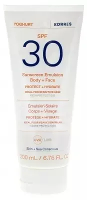 Emulsie pentru fata si corp cu SPF30 Yoghurt Sunscreen, 200ml, Korres — preț și oferte