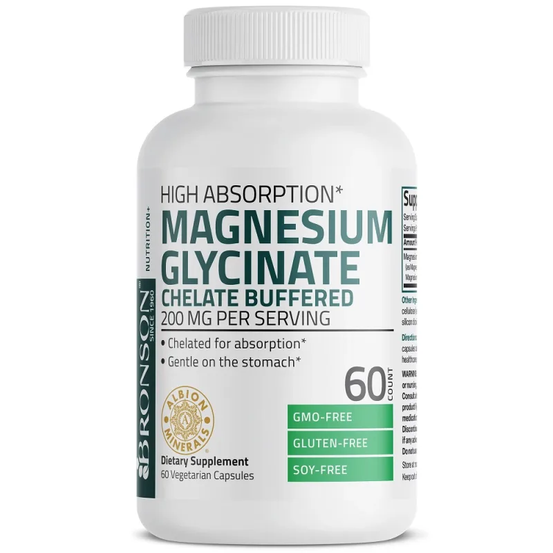 Magnesium Glycinate 200mg, 60 capsule, Bronson Laboratories — preț și oferte