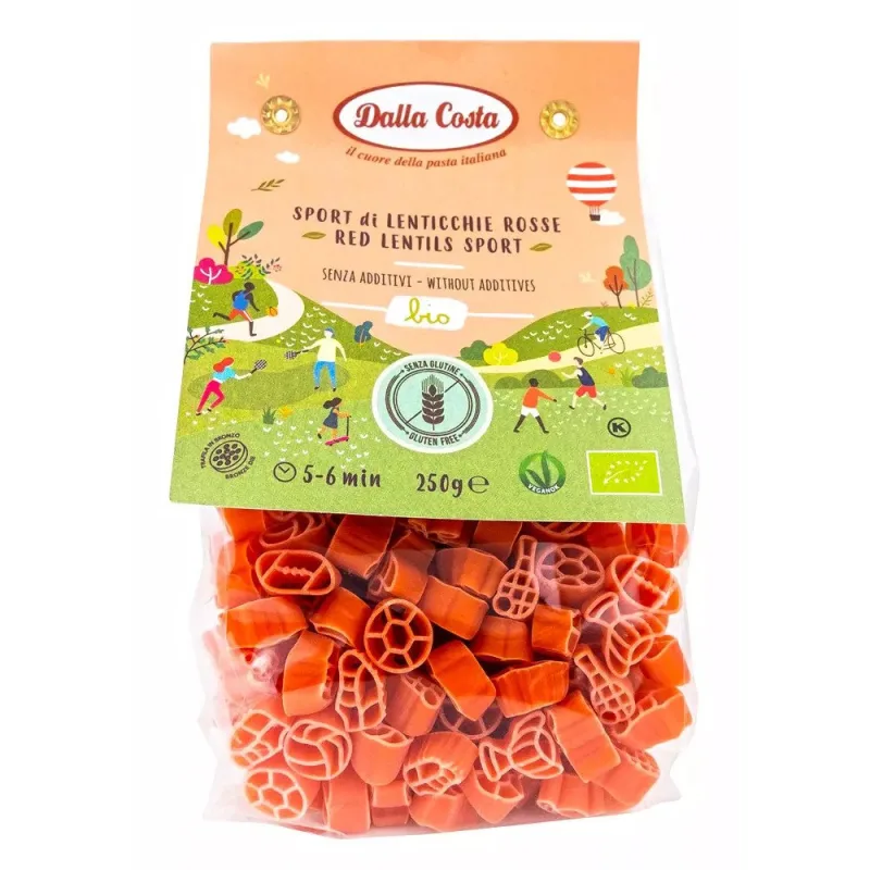 Paste Bio din linte rosie fara gluten, 250g, Dalla Costa — preț și oferte