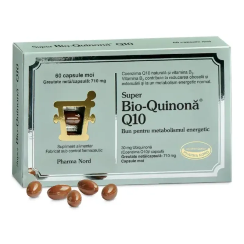 Super Bio-Quinona Q10, 30 mg, 60 capsule, Pharma Nord — preț și oferte