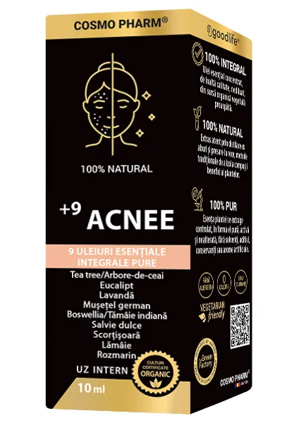 Mix de uleiuri esentiale +9 Acnee, 10ml, Cosmopharm — preț și oferte