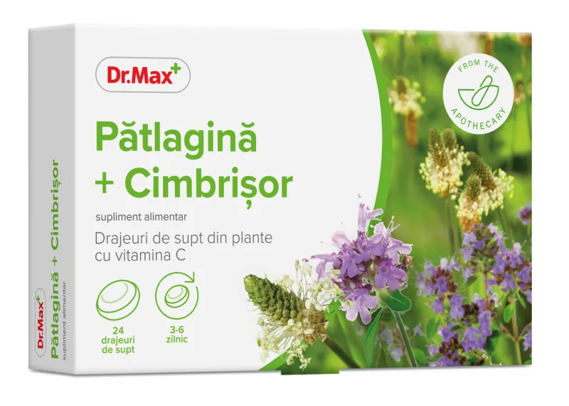 Dr. Max Drajeuri cu patlagina si cimbrisor, 24 drajeuri — preț și oferte