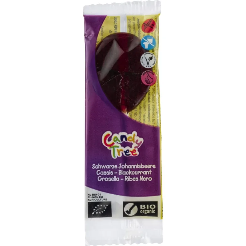 Acadele Bio fara gluten si lactoza cu coacaze negre, 13g, Candy Tree — preț și oferte
