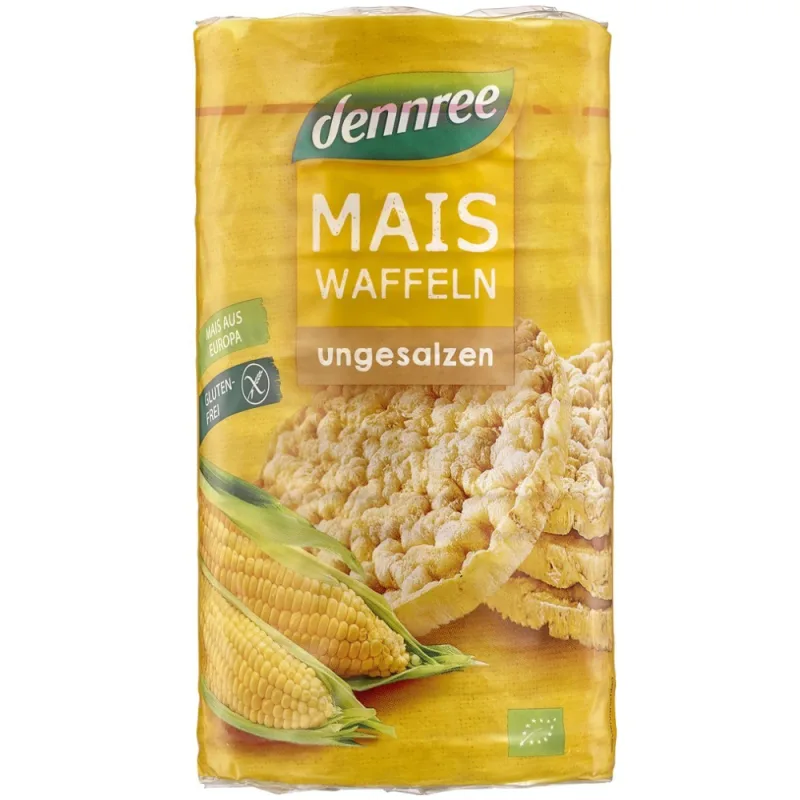 Rondele ecologice din porumb expandat fara sare si fara gluten, 120g, Dennree — preț și oferte