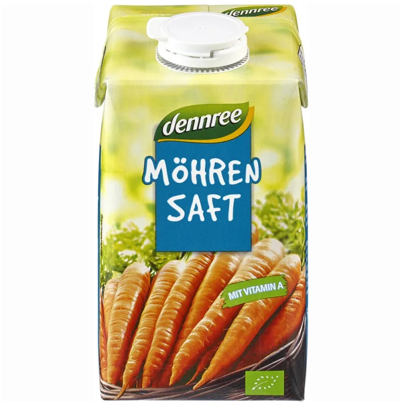 Suc de morcovi vegan si ecologic, 500ml, Dennree — preț și oferte